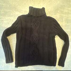 Paraphrase Black Turtleneck Cable Knit Sweater